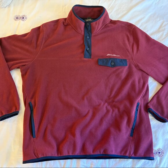 Mens Eddie Bauer Fleece Snap Pullover - Picture 2 of 4